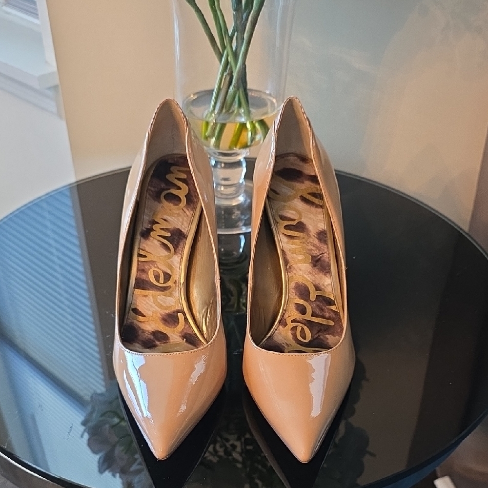 Sam Edelman Nude Patent Heels